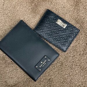 Kate Spade Black Leather Passport and Card Holder